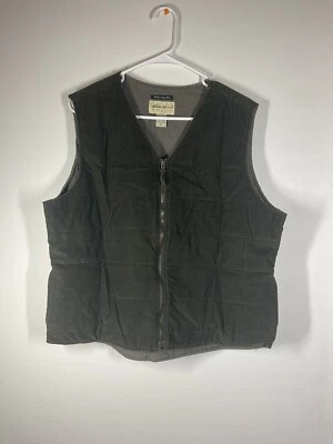 Chaleco Eddie Bauer Collins Bay Verde Pana Algodón Mujer Talla XL Bolsillos Cremallera Foto 1 de 4