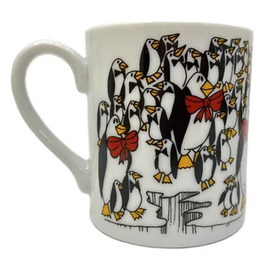 Ytg Knobler Japan PARTY PENGUINS w/ Red Bows Coffee Mug - Picture 1 of 5