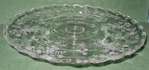 VTG Elegant Fostoria Low Cake Plate Stand 12" Beautiful Bouquet Floral Etch 342 - Picture 1 of 9