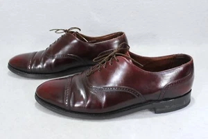 Hanover Masterflex Wingtip Oxford Cap Toe Burgundy Leather Shoes Men Size 10 D/B - Picture 1 of 12