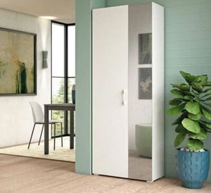 Scarpiera Dminiat,Mobile multiuso da ingresso con anta a specchio ,72x37h195 cm - Foto 1 di 11
