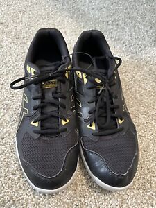 Asics Gel Rocket Size 12 1/2 Mens Black Athletic Shoes Gold Lightweight Sports