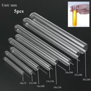 5 Pcs Glass Pyrex Test Tubes Rimmed Borosilicate Chemistry Physical Lab 12-30 MM - Picture 1 of 14