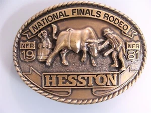 1981 NFR National Finals Rodeo Hesston 7th Edition Sammler Gürtelschnalle - Bild 1 von 3