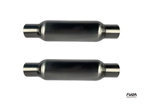 Un par de silenciadores de escape / resonadores de acero inoxidable - 2,5"" ENTRADA / SALIDA - 17"" de largo - Imagen 1 de 3