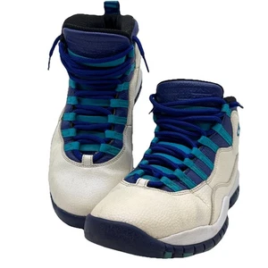 Air Jordan Retro Charlotte Hornets White Leather Shoes Size 8.5 Men's 310805-107 - Picture 1 of 11