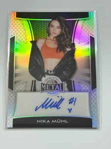 2025 Leaf Metal Women Of Sport Auto Base Silver Prism - Nika Muhl 7/10 - Picture 1 of 2