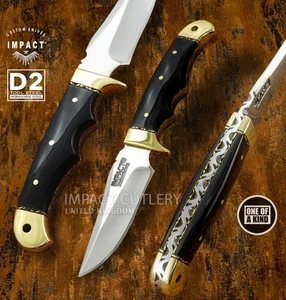 Model # 5850 Custom Full Tang Skinning Knife Hand Made By Impact Cutlery | D2 - Picture 1 of 10