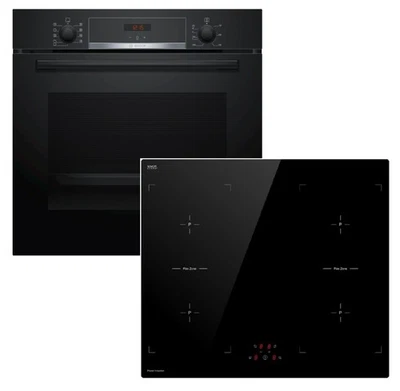 BOSCH + KEENBERK HERDSET Bosch Backofen + Flächen Induktionskochfeld 4 Kochstellen 2x Flex autark