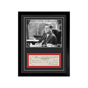 John F. Kennedy Reproduction Signed Cancelled Check  Framed Display - Picture 1 of 4