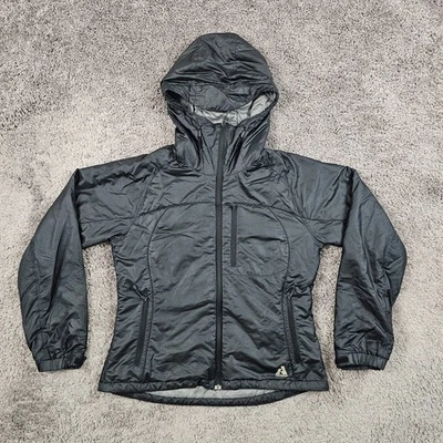 Chaqueta Eddie Bauer Mujer Grande L Negra Primer Acento Moutaineering Con Capucha Cremallera Completa Foto 1 de 4