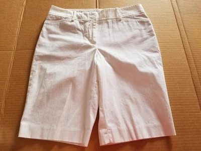 Talbots The Perfect Shorts Women Size 2 White Bermuda Cotton Stretch #900391 - Image 1 of 4