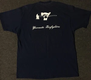 Vtg 90s Yosemite National Park Fire Dept Faded Shirt XL Fighter Cop Biker Grunge - Picture 1 of 15