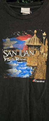 Camiseta Negra De Colección Carnaval San Juan Puerto Rico Talla L Bad Bunny El Morro Años 90  Foto 1 de 3