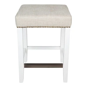 NEW Cafe Lighting Canyon White Oak Kitchen Stool Natural Linen - Picture 1 of 5