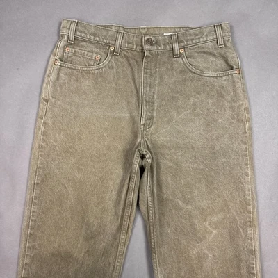 Vintage Levis Jeans Mens 36x32 Green 90s Denim Pant Faded Work 550 Relaxed Loose - Image 1 of 4