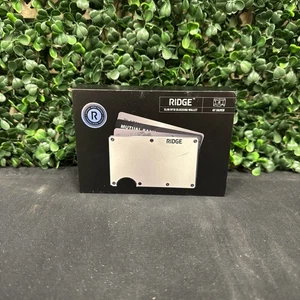Ridge Delgado RFID Bloqueo Billetera Portatarjetas-Aluminio GT Plateado con Correa para Efectivo - Imagen 1 de 9
