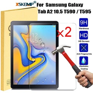 2Pcs For Samsung Tab A2 10.5 T590 / T595 Tempered Glass Screen Protector Tablet - Picture 1 of 21