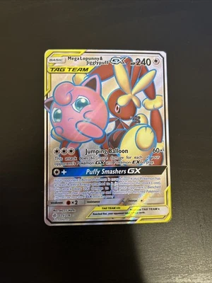 Mega Lopunny & Jigglypuff GX (Full Art) 225/236 Cosmic Eclipse Pokemon Card NM - Image 1 of 2