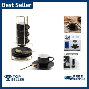 Multicolor Porcelain Espresso Cup & Saucer Set - Perfect Gift for Coffee Lovers - Foto 1 di 11