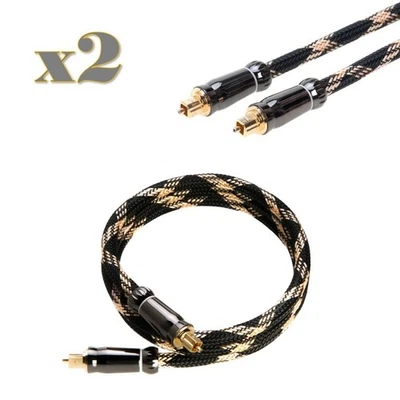 2-Pack- 1.5FT Premium Toslink Digital Optical Audio Cable SPDIF Fiber Optic Cord - Image 1 of 4