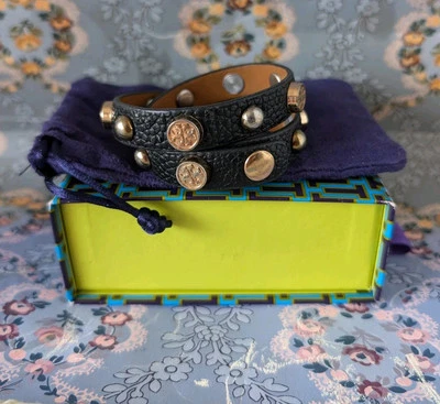 Tory Burch Double wrap Logo Leather Wrap Bracelet - Image 1 of 4