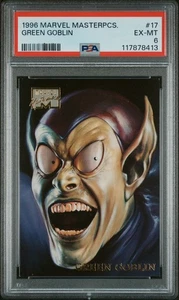 1996 Marvel Masterpieces Green Goblin PSA 6 #17 LOW POP Base Set Spiderman Card - Picture 1 of 2