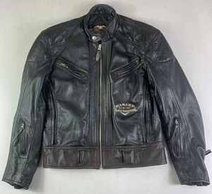 Harley Davidson Leather Jacket Mens Medium Miramar Distressed Biker Rustic 9306 - Picture 1 of 11