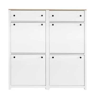 Juego de zapatero moderno con 4 cajones abatibles zapatero de almacenamiento de zapatos Foto 1 de 4