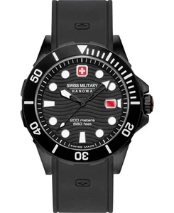 SWISS MILITARY HANOWA Men Analog Quartz Casual Watch Classic Dress Black Dial Wa - Picture 1 of 1