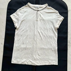 Brunello Cucinelli Linen Silk Knit Top Monili Ball Embellished - Picture 1 of 10