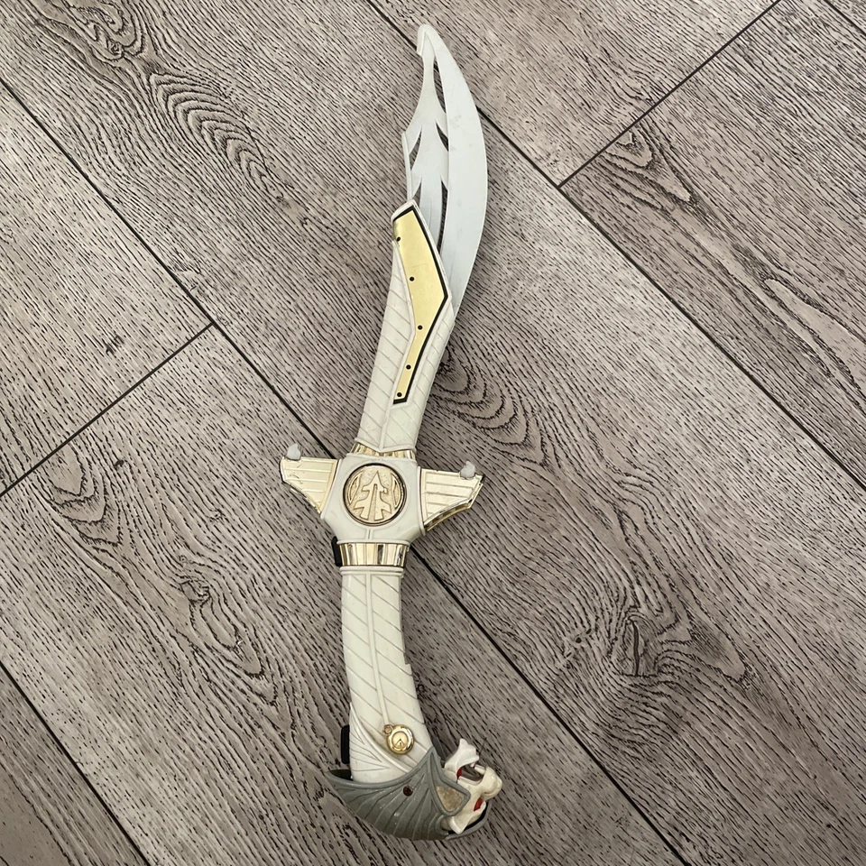 Vintage 1994 Mighty Morphin Power Rangers White Ranger Saba Talking Sword Works - Image 1 of 4