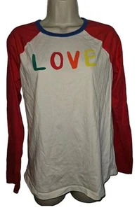 BODEN Long Sleeve Baseball T-Shirt "Love" Y2K Youth Size 15y-16y Cotton - Picture 1 of 2