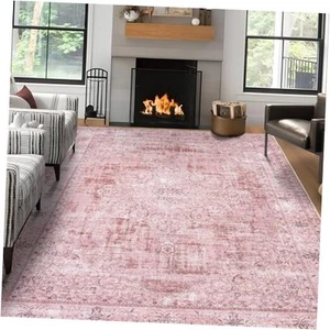 Kalina Washable Area Rugs, Bohemian Vintage Foldable Carpet for Living Room - Picture 1 of 8