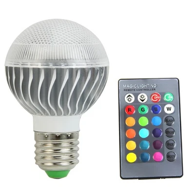 E27 LED RGB Lamp Spotlight Bulb 220V Bombillas LED 15W IR Remote Control - Image 1 of 4