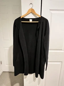 Maglione cardigan J Crew re-immaginato aperto davanti donna S cotone maglia nero - Foto 1 di 10