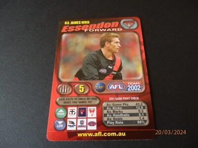 James Hird - Essendon Bombers - AFL 2002 Teamcoach Card 63 - image 1 of 2