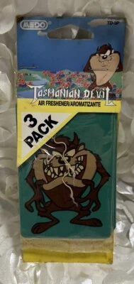 3 УПАКОВКИ Винтажные ОСВЕЖИТЕЛИ ВОЗДУХА MEDO TASMANIAN DEVIL ВИСЯЧИЙ АВТОМОБИЛЬ - Изображение 1 из 2