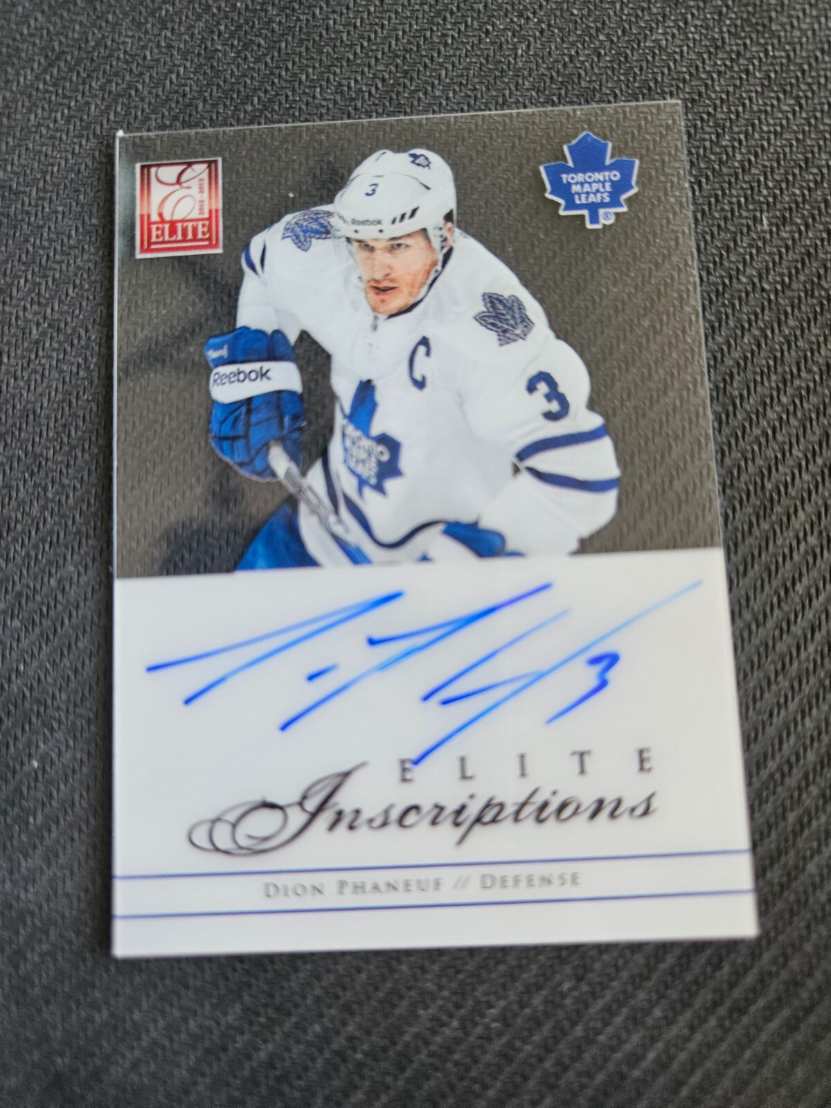 2012-13 Panini Rookie Anthology DION PHANEUF EI-DP Elite Inscriptions Auot