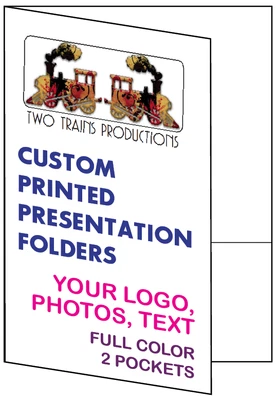 TWIN CITY PRINT SHOP Printed Presentation Folders, 100 Full Color Custom 2-Pocket, Your Logo & Design