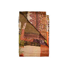 50"x70" Silk Handcraft Accent Throws Blanket Quilt Kantha Bedding Multicolor 19