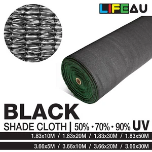 LiFEAU 50% 70% 90% BLACK UV Shade Cloth Shadecloth Sail Garden Mesh Roll Outdoor - Picture 1 of 9