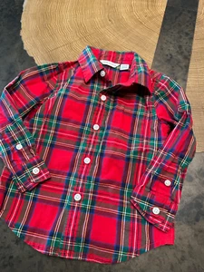 CAMICIA RAGAZZO JANIE AND JACK PLAID TARTAN CON BOTTONI 12 18 MESI - Foto 1 di 4