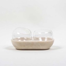 GumDesign 2 coppette in cristallo e marmo VERSATILE