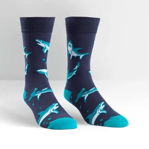 Sock It To Me Men's Crew Socks - Shark Attack (UK 6-12) - Picture 1 of 2