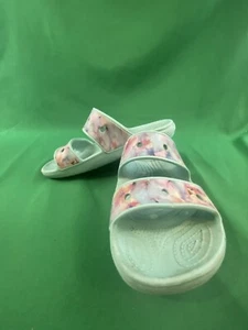 Crocs Classic Damen-Sandalen zwei Riemen Blumendruck Größe 5 blau Sandalen - Bild 1 von 8