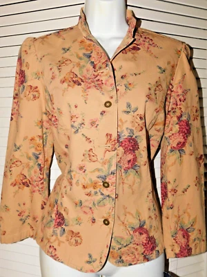 Vintage 1980s Chaps Ralph Lauren Size M Multicolor Floral Women Blazer w Tags - Image 1 of 4