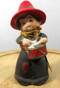 vintage JASCO 1978 Merri Bells bisque porcelain Christmas caroler drummer girl - Picture 1 of 8
