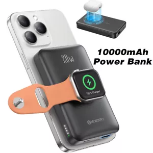 NEWDERY Magnetic Power Bank 10000mAh Portable Charger for iPhone 16 15 14 13 12 - Picture 1 of 7