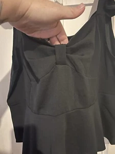 Cute Sleeveless Tie Front Black Sleeveless Shirt. Size 2XL - Picture 1 of 5
